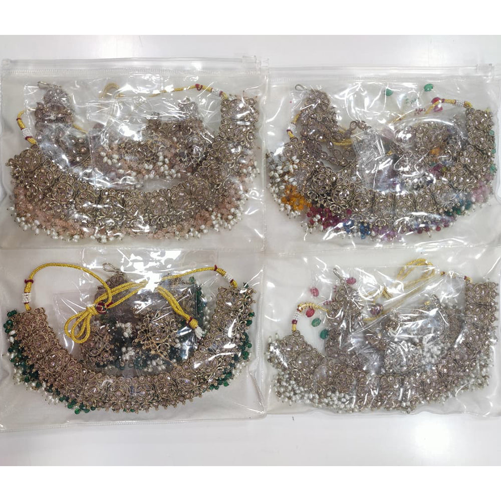 Tanish Art Jewellery Shimmering Crystal And Pearl Necklace Set