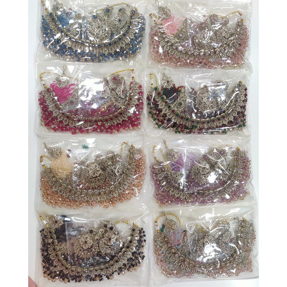 Tanish Art Jewellery Shimmering Crystal And Pearl Necklace Set