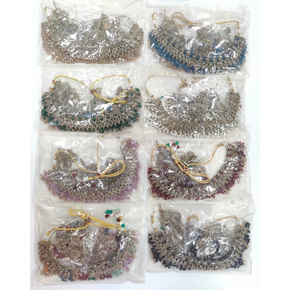 Tanish Art Jewellery Shimmering Crystal And Pearl Necklace Set