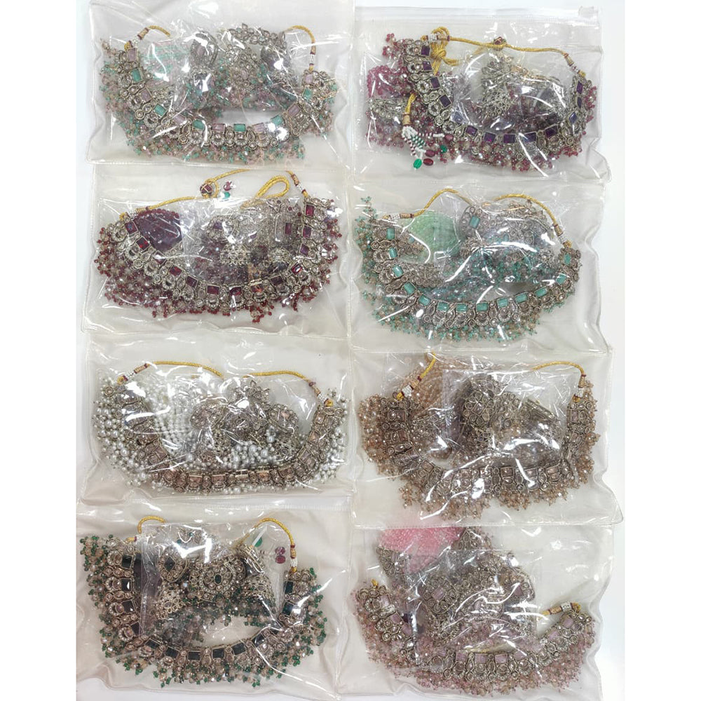 Tanish Art Jewellery Shimmering Crystal And Pearl Necklace Set