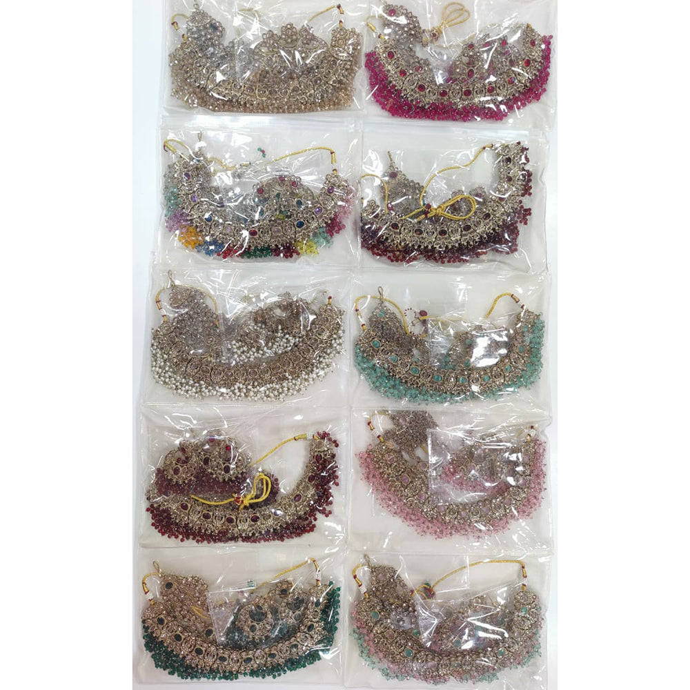 Tanish Art Jewellery Shimmering Crystal And Pearl Necklace Set