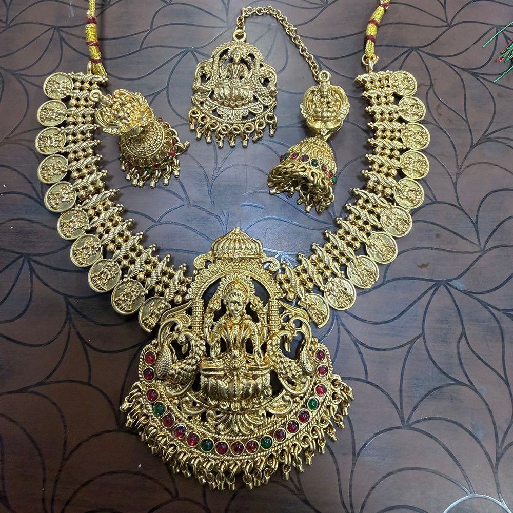 Tanish Art Jewellery South Indian Temple Pota Stone And Pearl Necklace Set