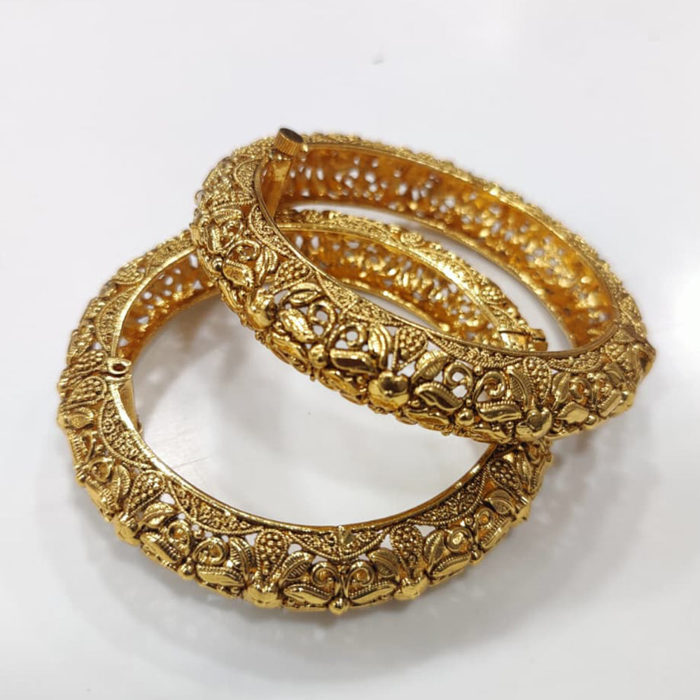 Tanish Art Jewellery Premium Matte Gold Openbale Bangles Set
