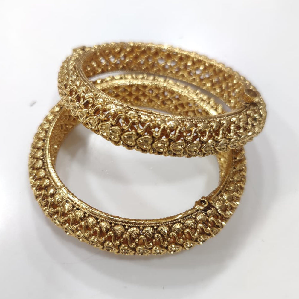 Tanish Art Jewellery Premium Matte Gold Openbale Bangles Set