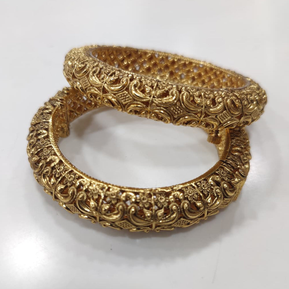 Tanish Art Jewellery Premium Matte Gold Openbale Bangles Set