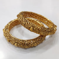 Tanish Art Jewellery Premium Matte Gold Openbale Bangles Set