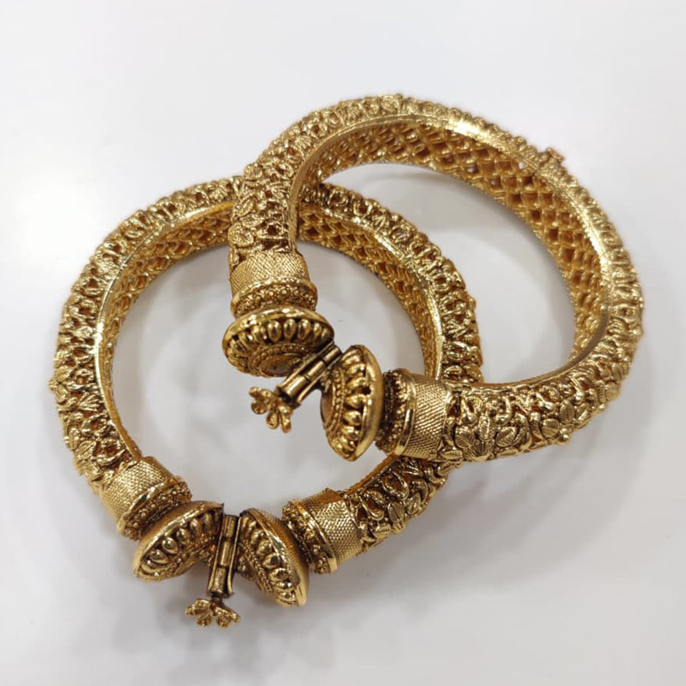 Tanish Art Jewellery Premium Matte Gold Openbale Bangles Set