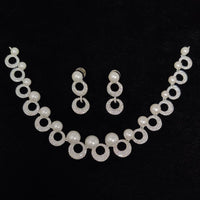 Tanish Art Jewellery Royal Austrian Stone And Pearl Necklace Set 