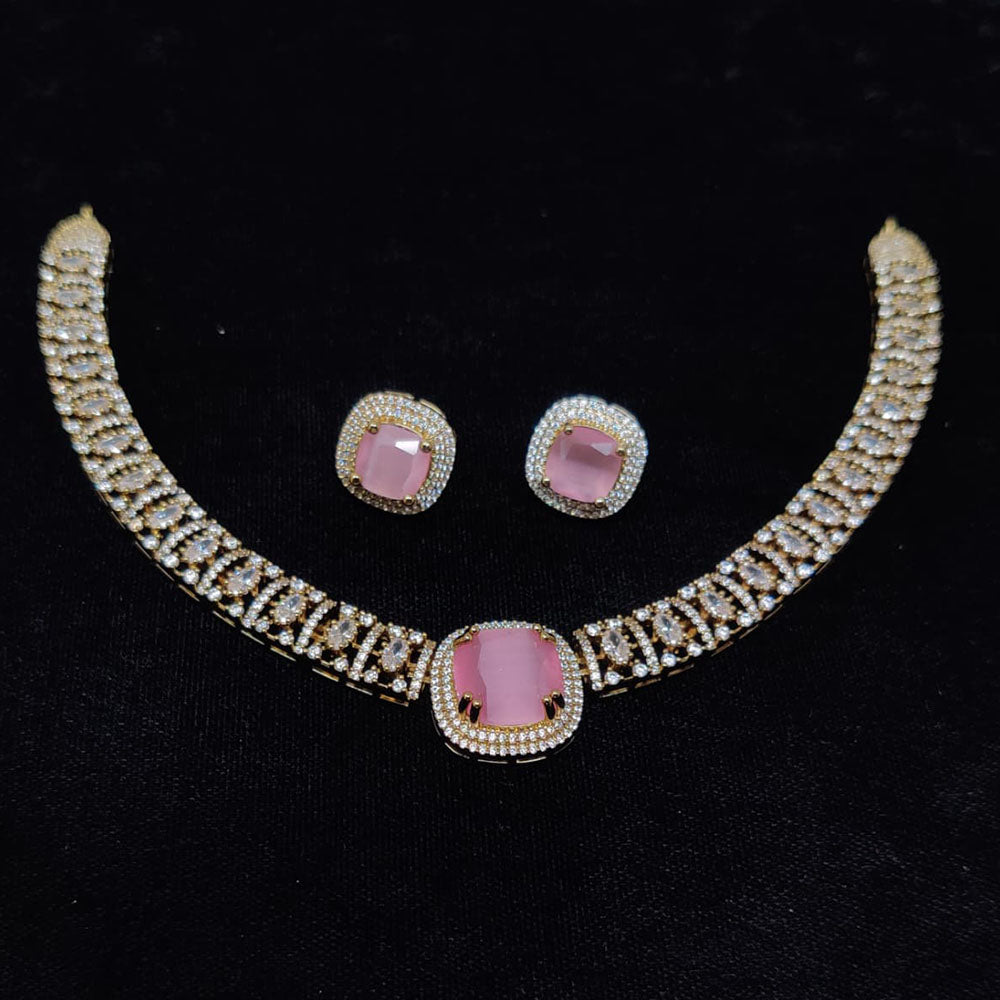 Tanish Art Jewellery Glamorous American Diamond Necklace Set