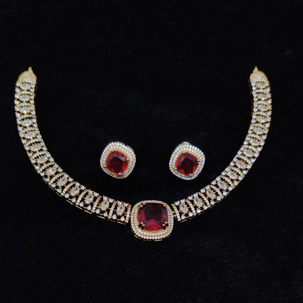 Tanish Art Jewellery Glamorous American Diamond Necklace Set