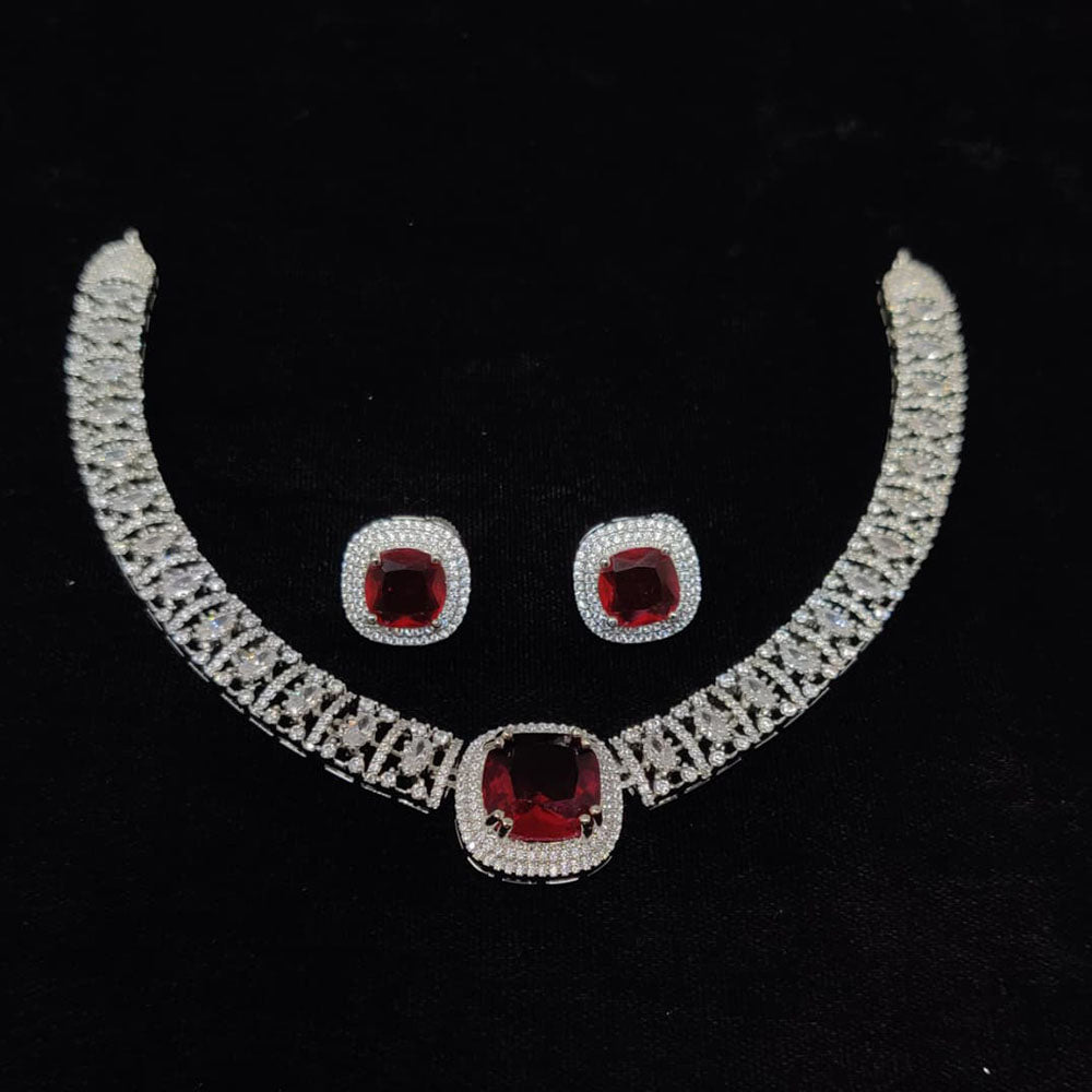 Tanish Art Jewellery Glamorous American Diamond Necklace Set