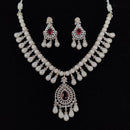 Tanish Art Jewellery Royal Austrian Stone And Pearl Necklace Set 