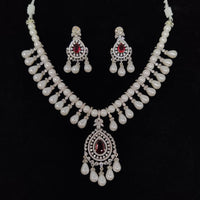Tanish Art Jewellery Royal Austrian Stone And Pearl Necklace Set 