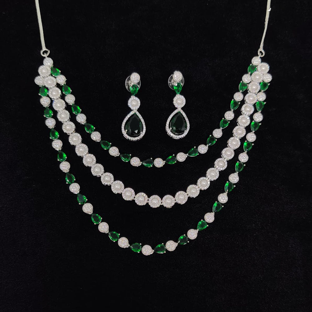 Tanish Art Jewellery Royal Austrian Stone And Pearl Necklace Set