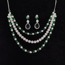 Tanish Art Jewellery Royal Austrian Stone And Pearl Necklace Set 