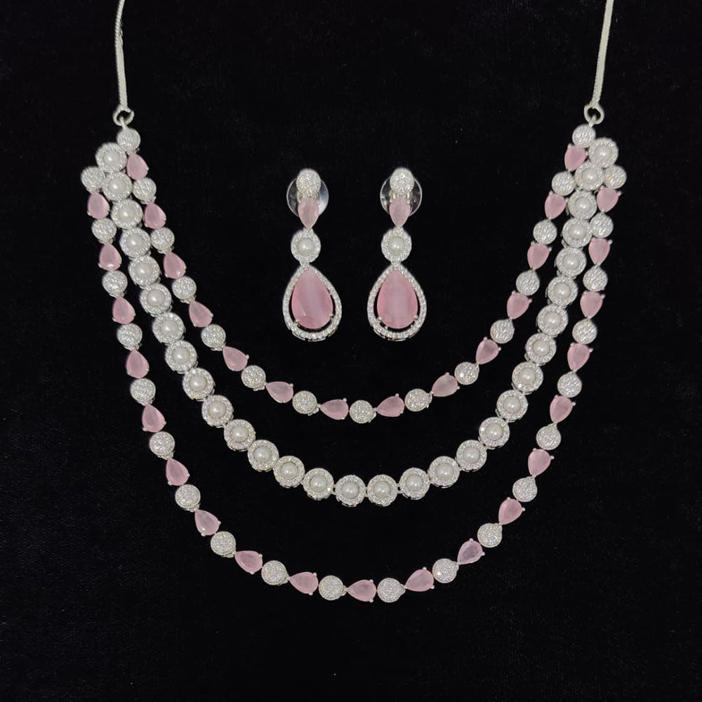 Tanish Art Jewellery Royal Austrian Stone And Pearl Necklace Set