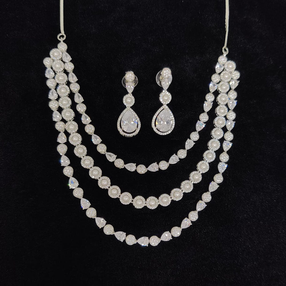 Tanish Art Jewellery Royal Austrian Stone And Pearl Necklace Set