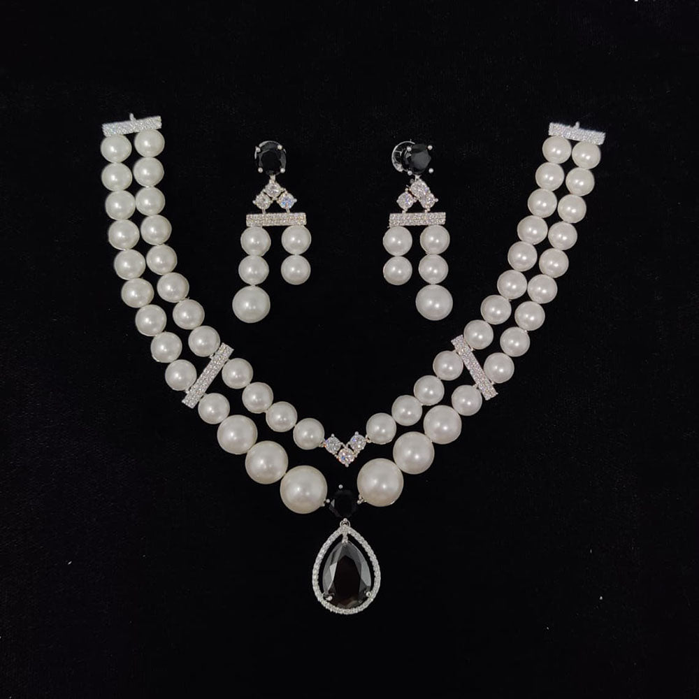 Tanish Art Jewellery Royal Austrian Stone And Pearl Necklace Set