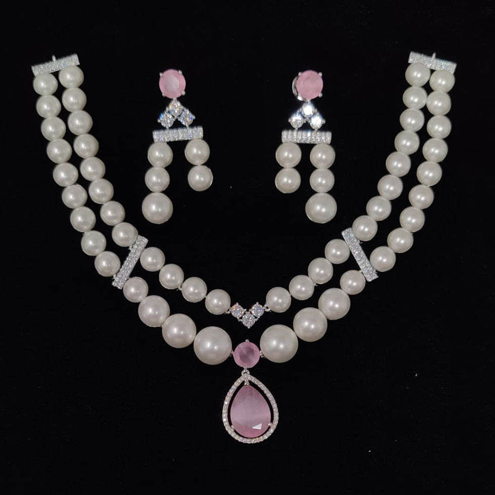 Tanish Art Jewellery Royal Austrian Stone And Pearl Necklace Set
