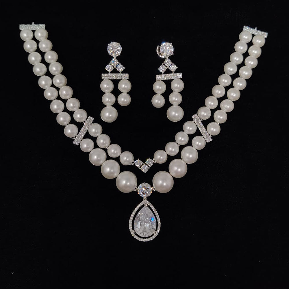 Tanish Art Jewellery Royal Austrian Stone And Pearl Necklace Set