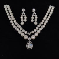 Tanish Art Jewellery Royal Austrian Stone And Pearl Necklace Set