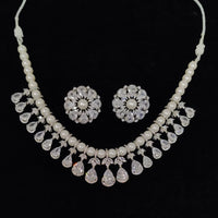 Tanish Art Jewellery Royal Austrian Stone And Pearl Necklace Set 