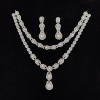 Tanish Art Jewellery Royal Austrian Stone And Pearl Necklace Set 