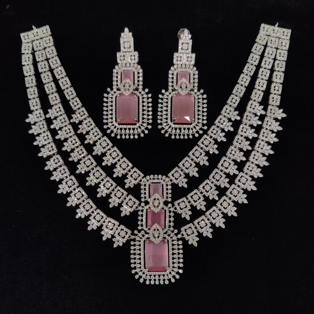 Tanish Art Jewellery Glamorous American Diamond Necklace Set
