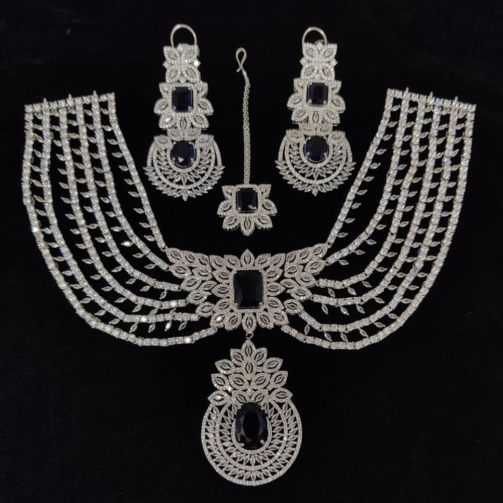 Tanish Art Jewellery Glamorous American Diamond Necklace Set