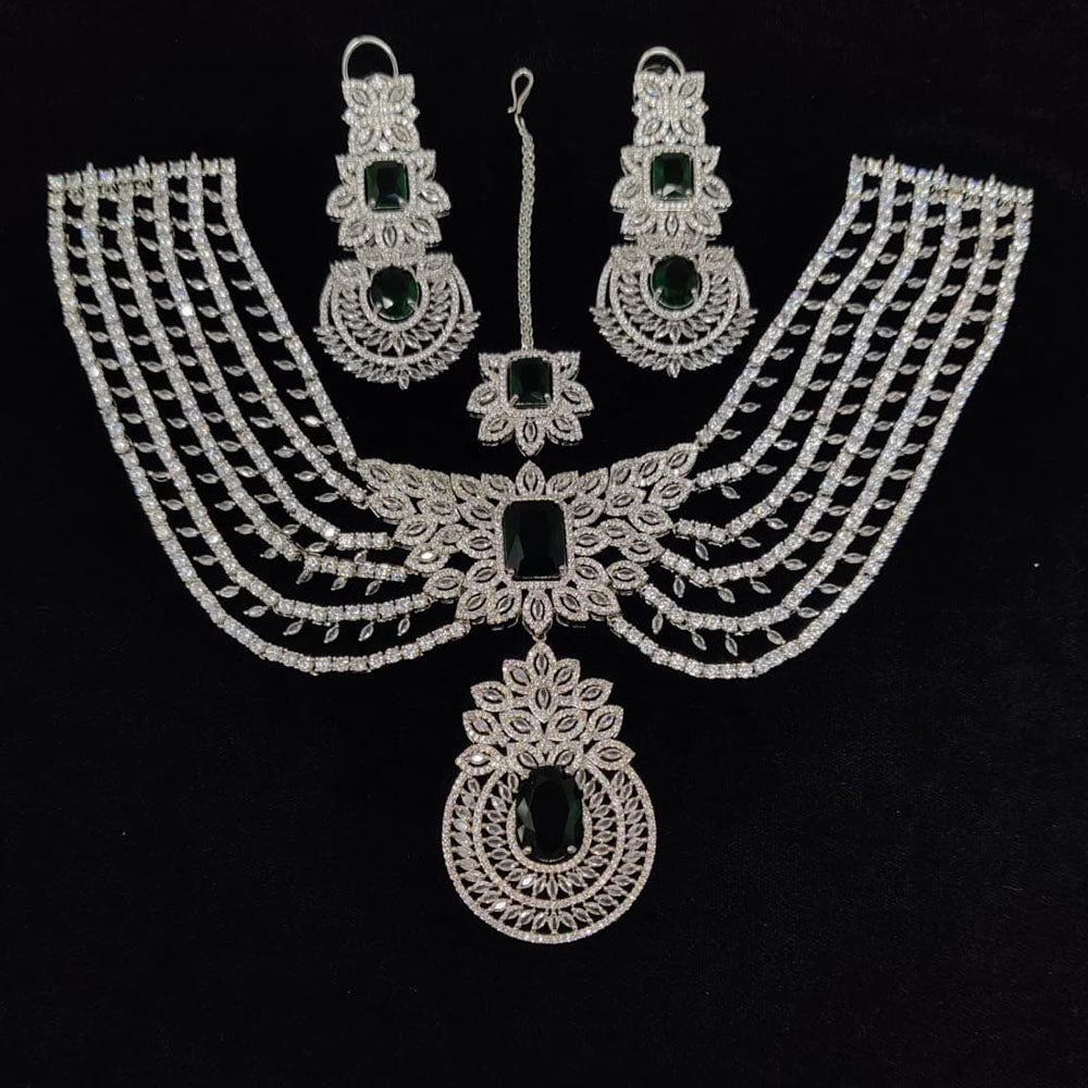 Tanish Art Jewellery Glamorous American Diamond Necklace Set