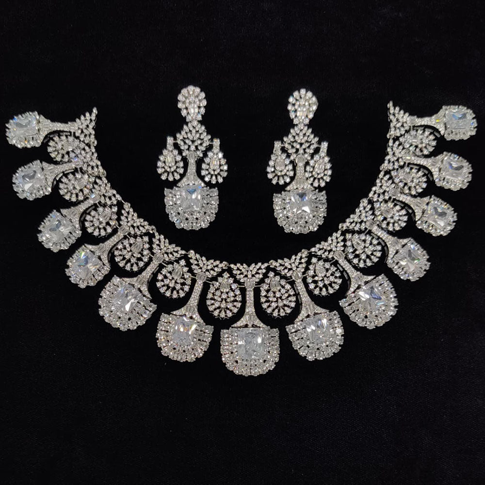 Tanish Art Jewellery Glamorous American Diamond Necklace Set