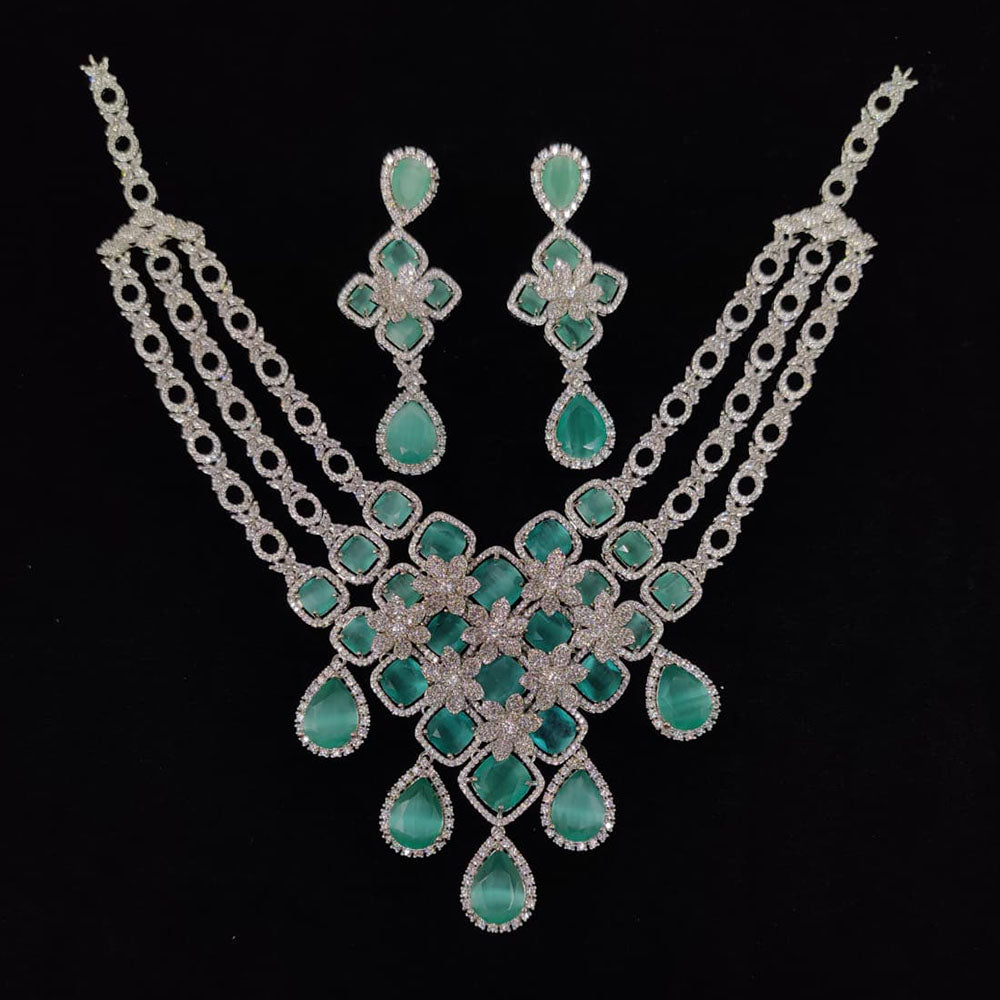 Tanish Art Jewellery Glamorous American Diamond Necklace Set