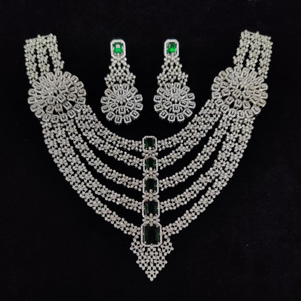 Tanish Art Jewellery Glamorous American Diamond Necklace Set