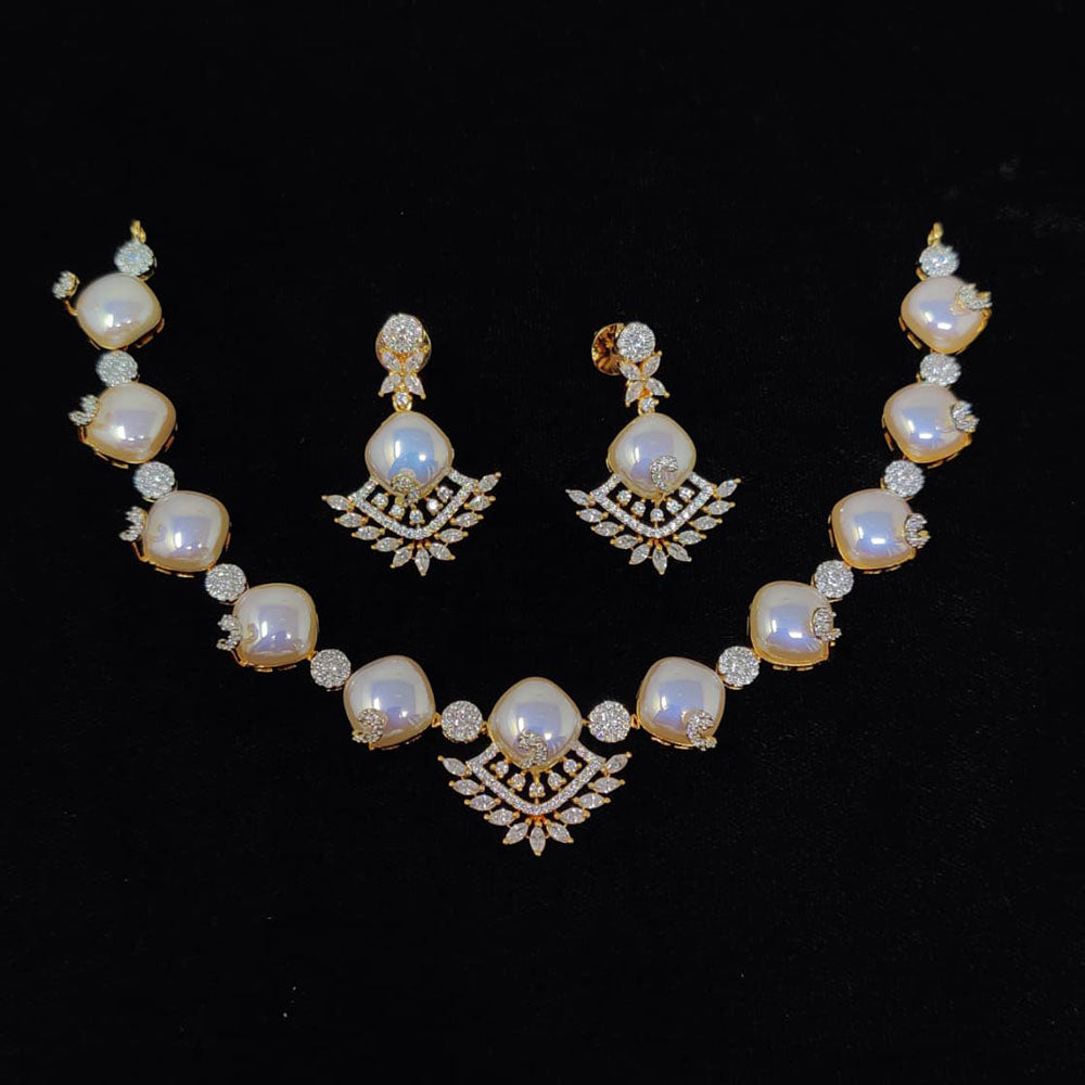 Tanish Art Jewellery Royal Austrian Stone And Pearl Necklace Set