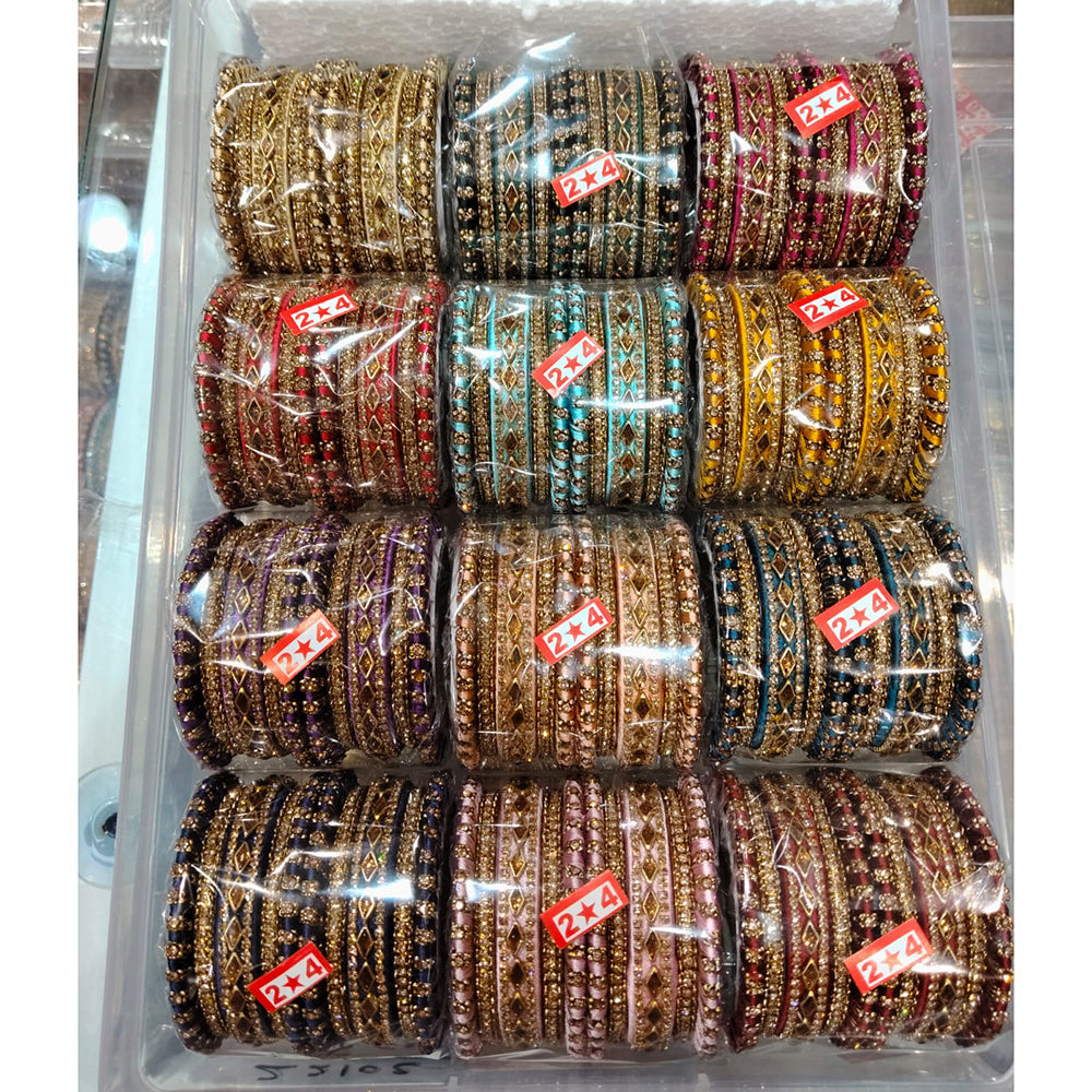 Tanish Art Jewellery Grand Austrian Stone Multi Color Traditional Bangles Set