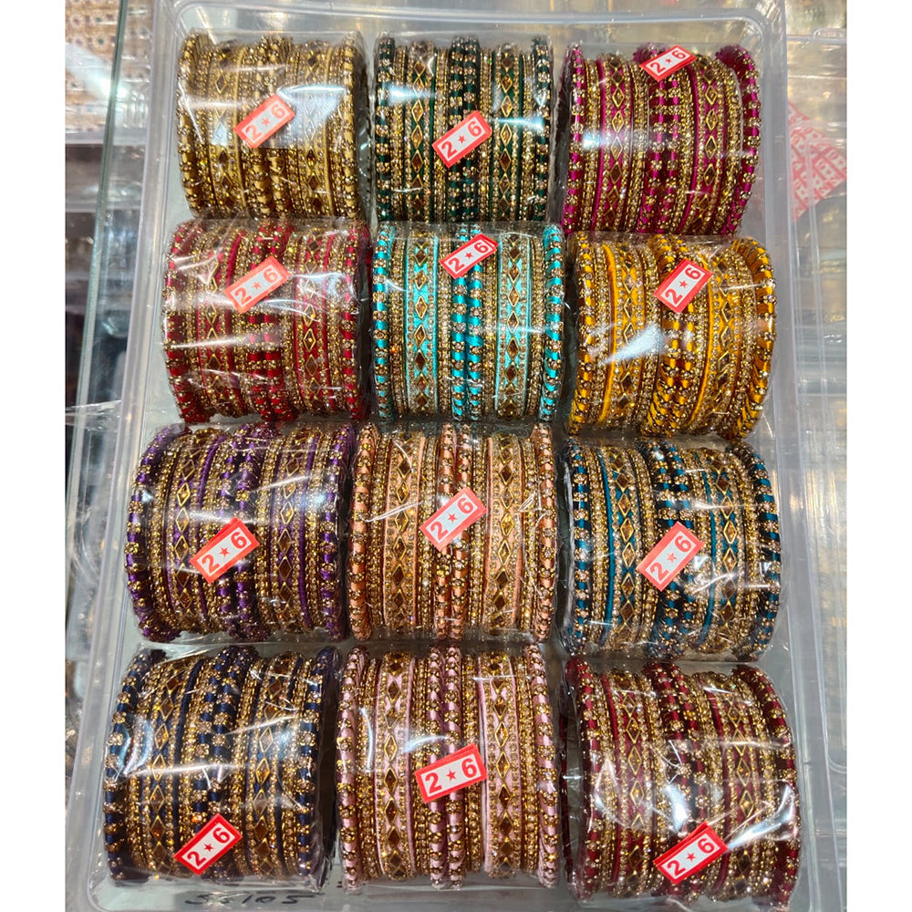 Tanish Art Jewellery Grand Austrian Stone Multi Color Traditional Bangles Set