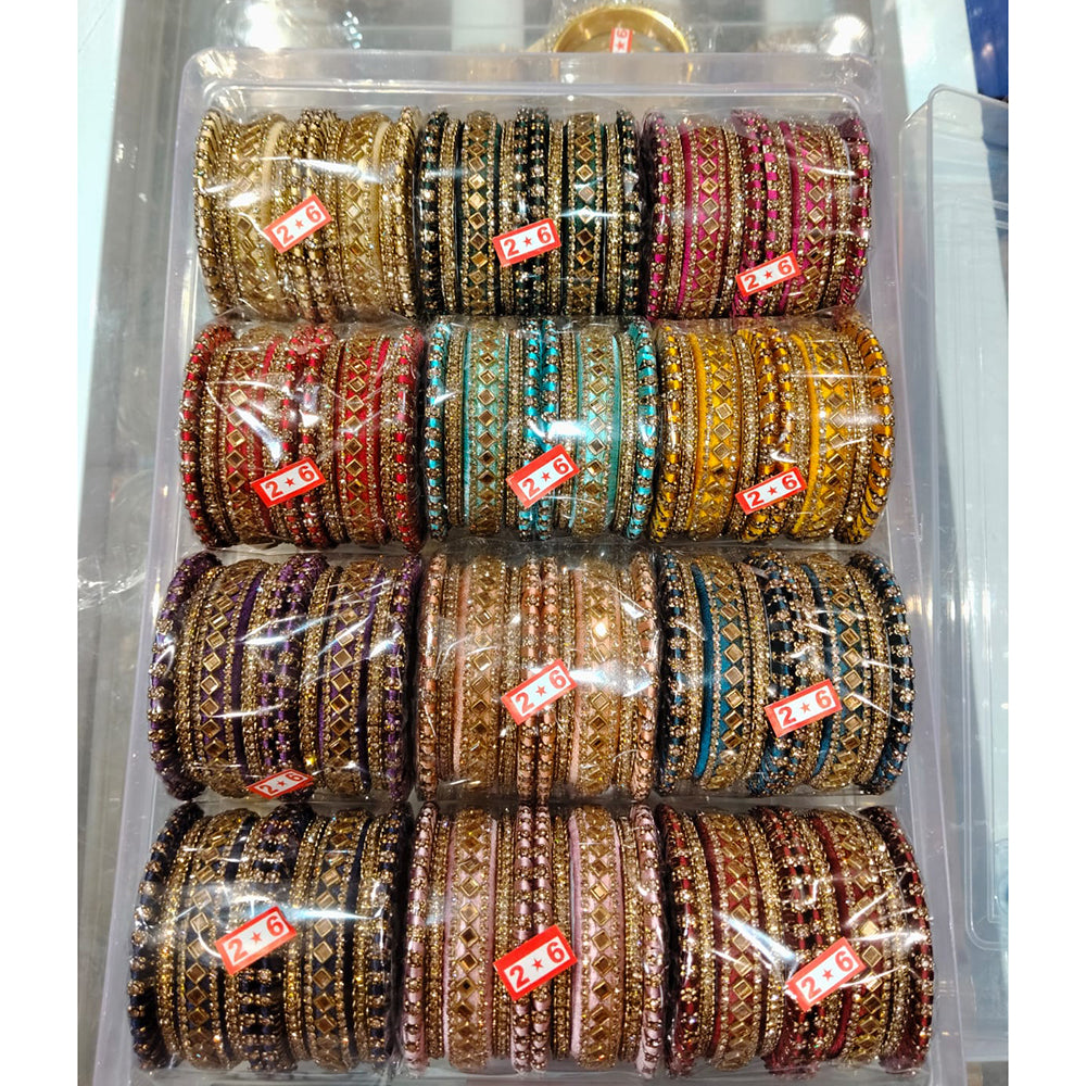 Tanish Art Jewellery Grand Austrian Stone Multi Color Traditional Bangles Set