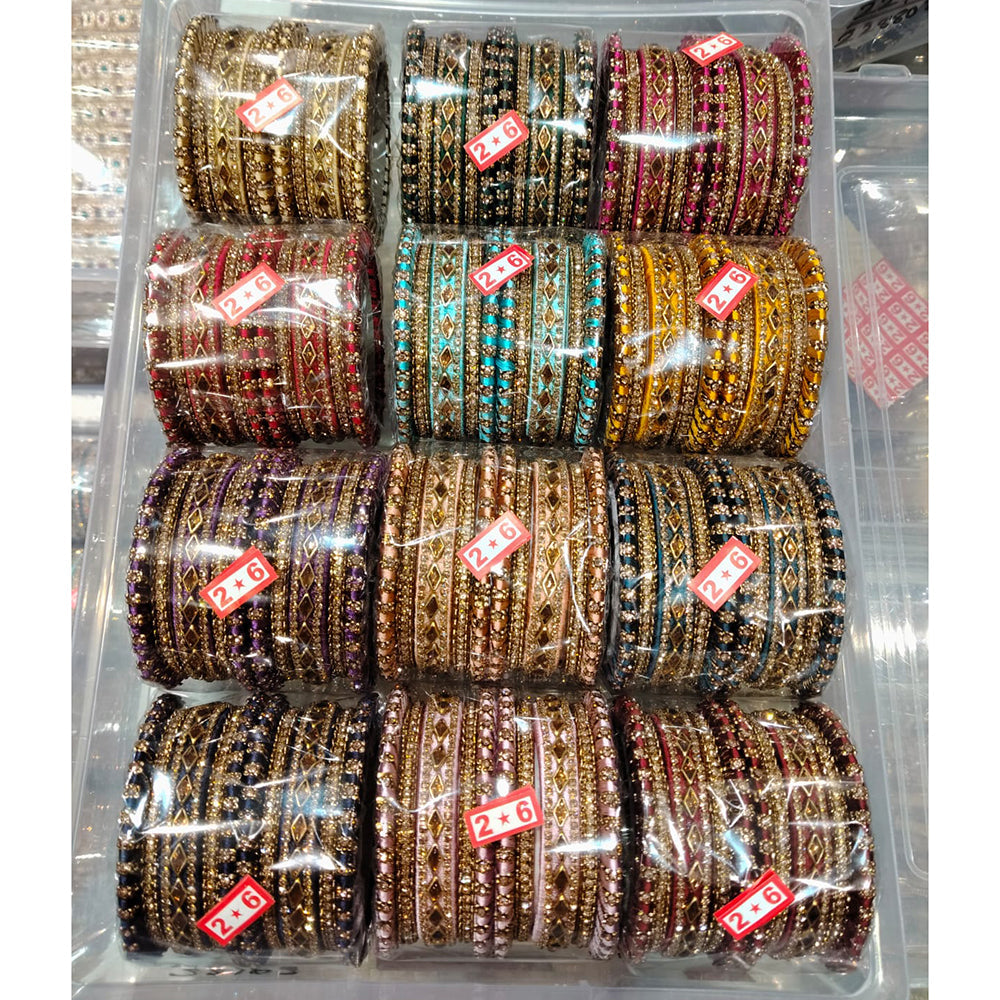 Tanish Art Jewellery Grand Austrian Stone Multi Color Traditional Bangles Set