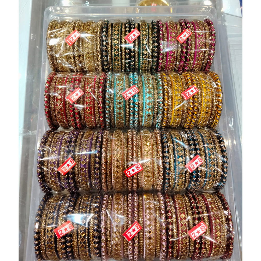 Tanish Art Jewellery Grand Austrian Stone Multi Color Traditional Bangles Set