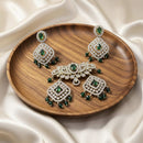 Tanish Art Jewellery American Diamond Stone Beads Pendant Set