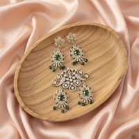 Tanish Art Jewellery American Diamond Stone Beads Pendant Set