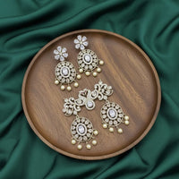 Tanish Art Jewellery American Diamond Stone Beads Pendant Set