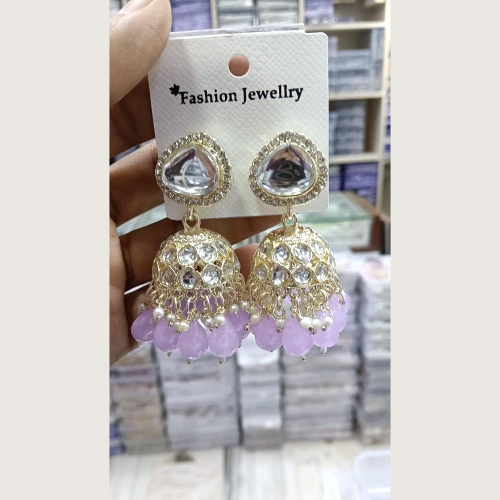 Tanish Art Jewellery Premium Kundan Stone Beads Festive Jhumki Earrings