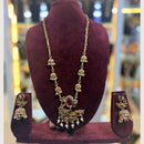 Tanish Art Jewellery Heritage Pota Stone And Pearl Long Necklace Set