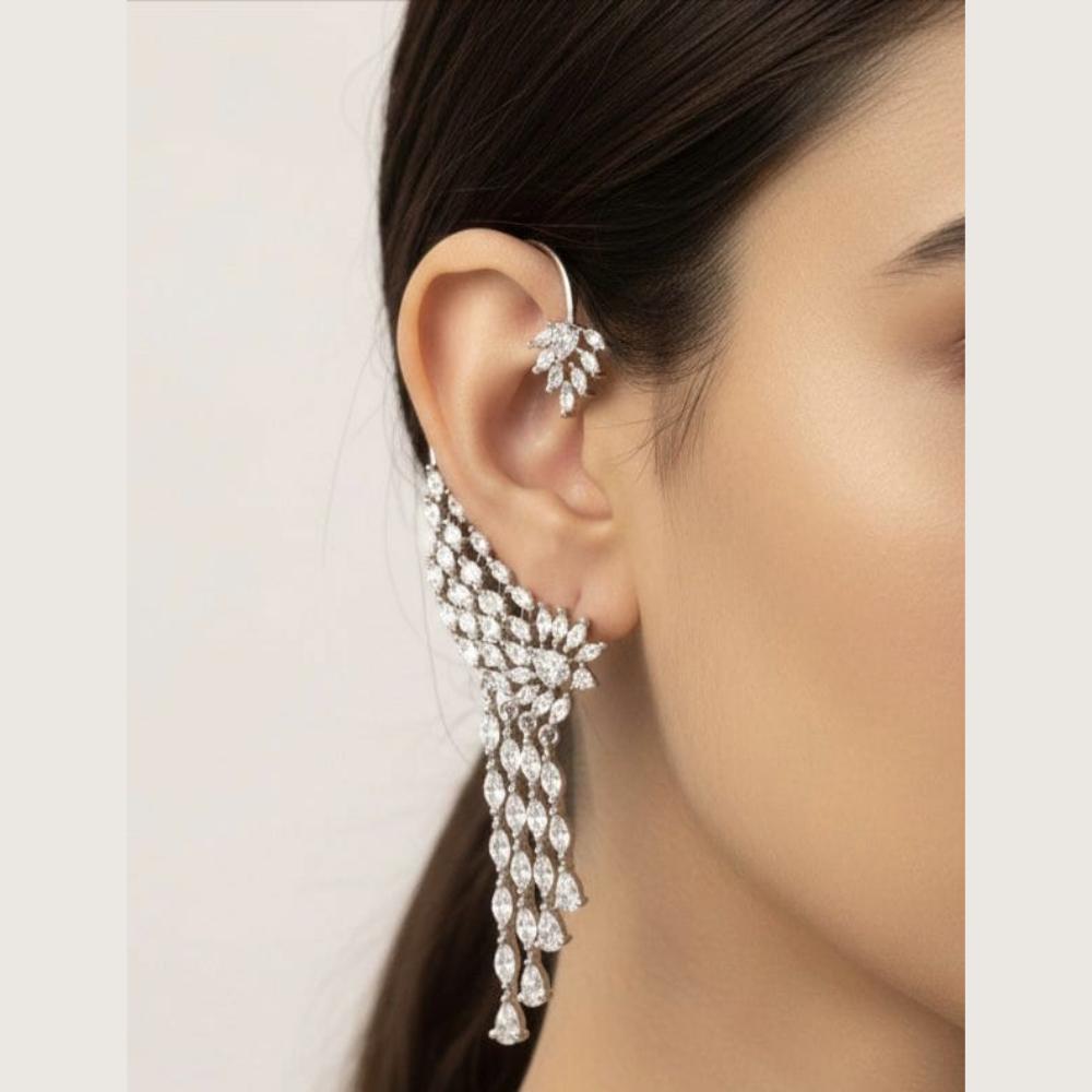 Tanish Art Jewellery Crystal Stone Earcuff Earrings