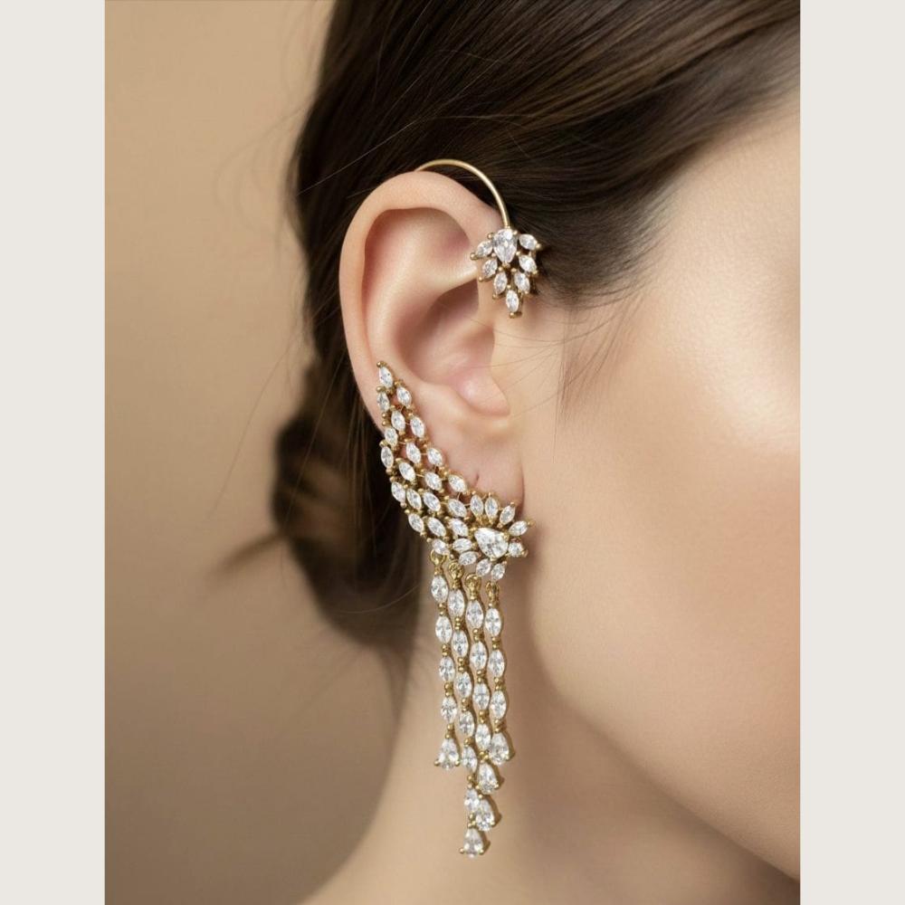 Tanish Art Jewellery Crystal Stone Earcuff Earrings