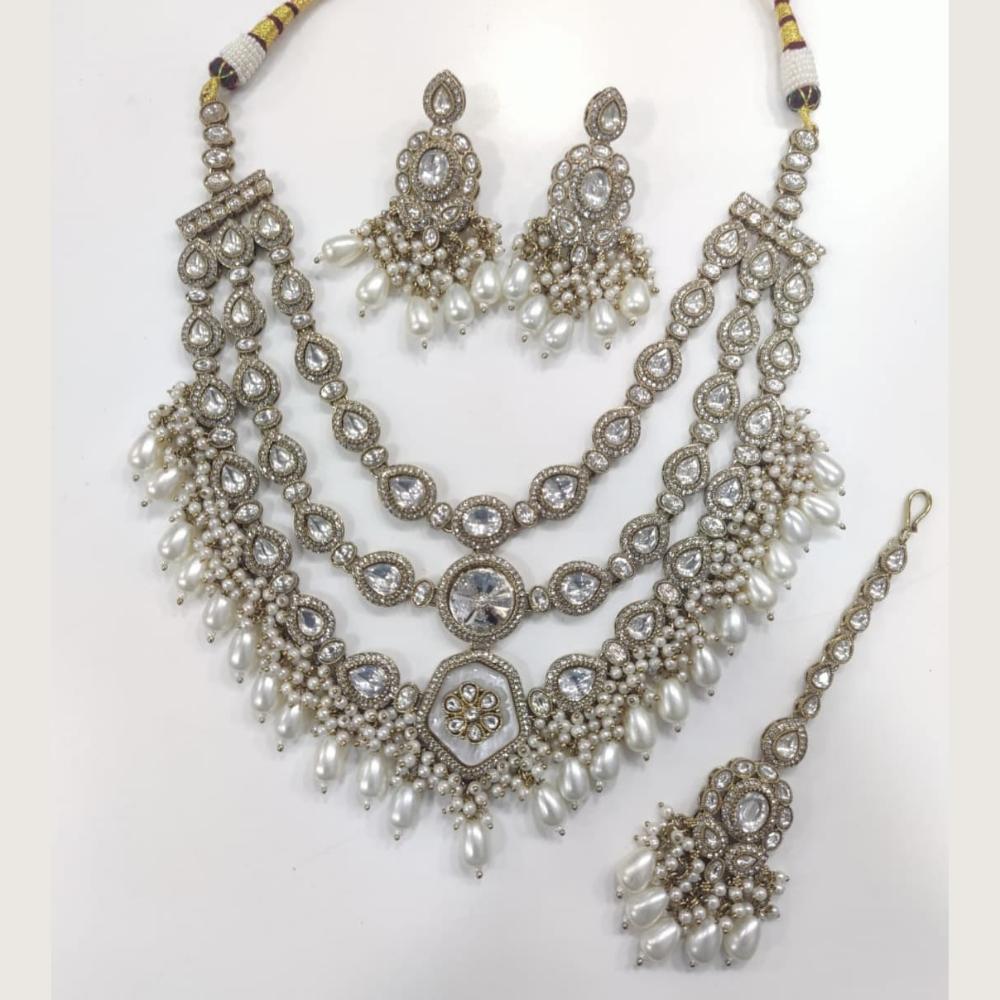 Tanish Art Jewellery Royal Pota Stone And Beads Necklace Set