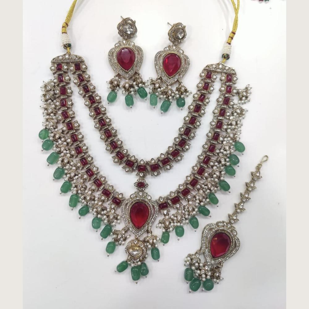 Tanish Art Jewellery Royal Pota Stone And Beads Necklace Set