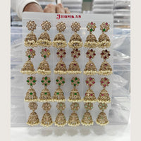 Tanish Art Jewellery Premium Crystal Stone And Pearl Festive Jhumki Earrings