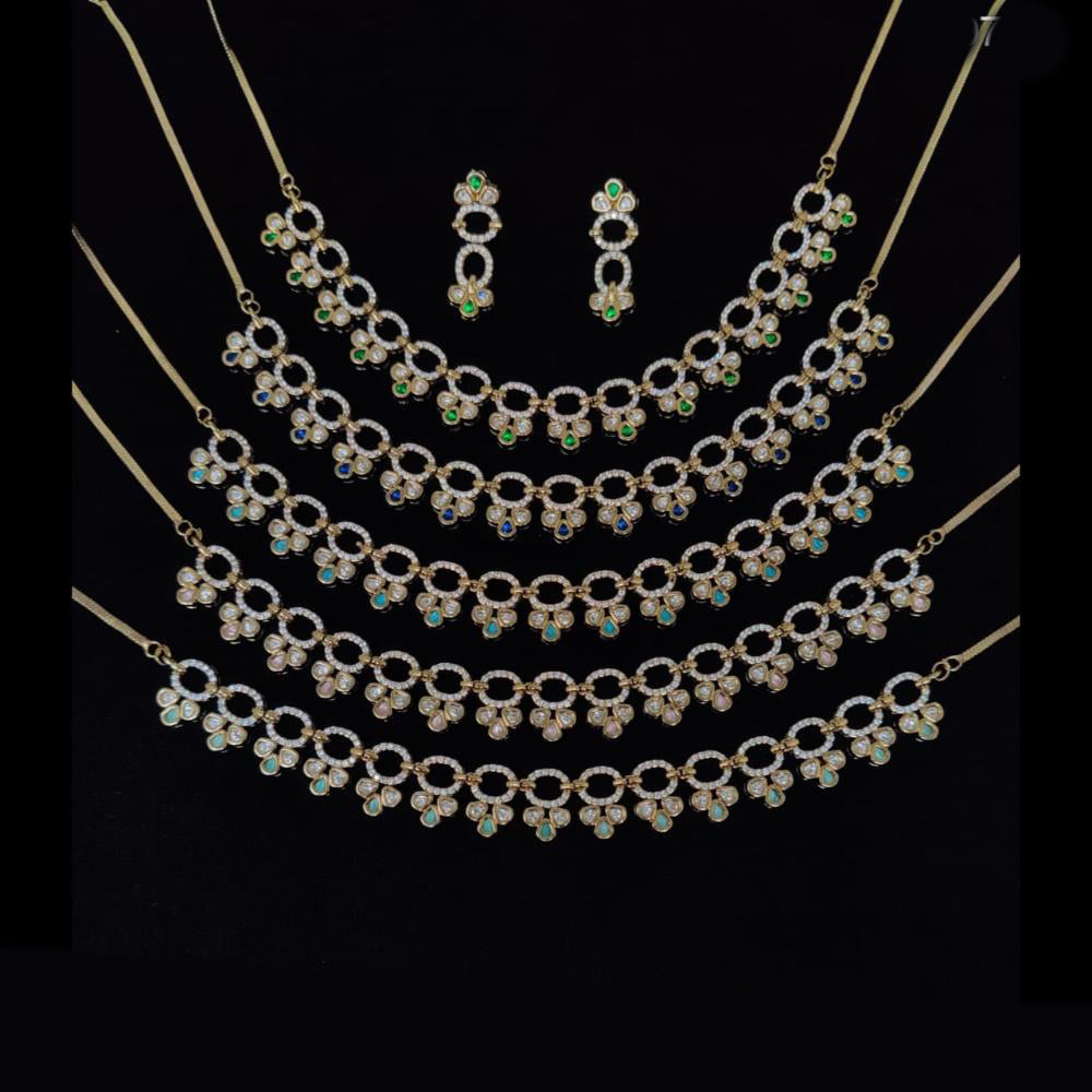 Tanish Art Jewellery Modern Glam Polki Kundan And Austrian Stone Necklace Set